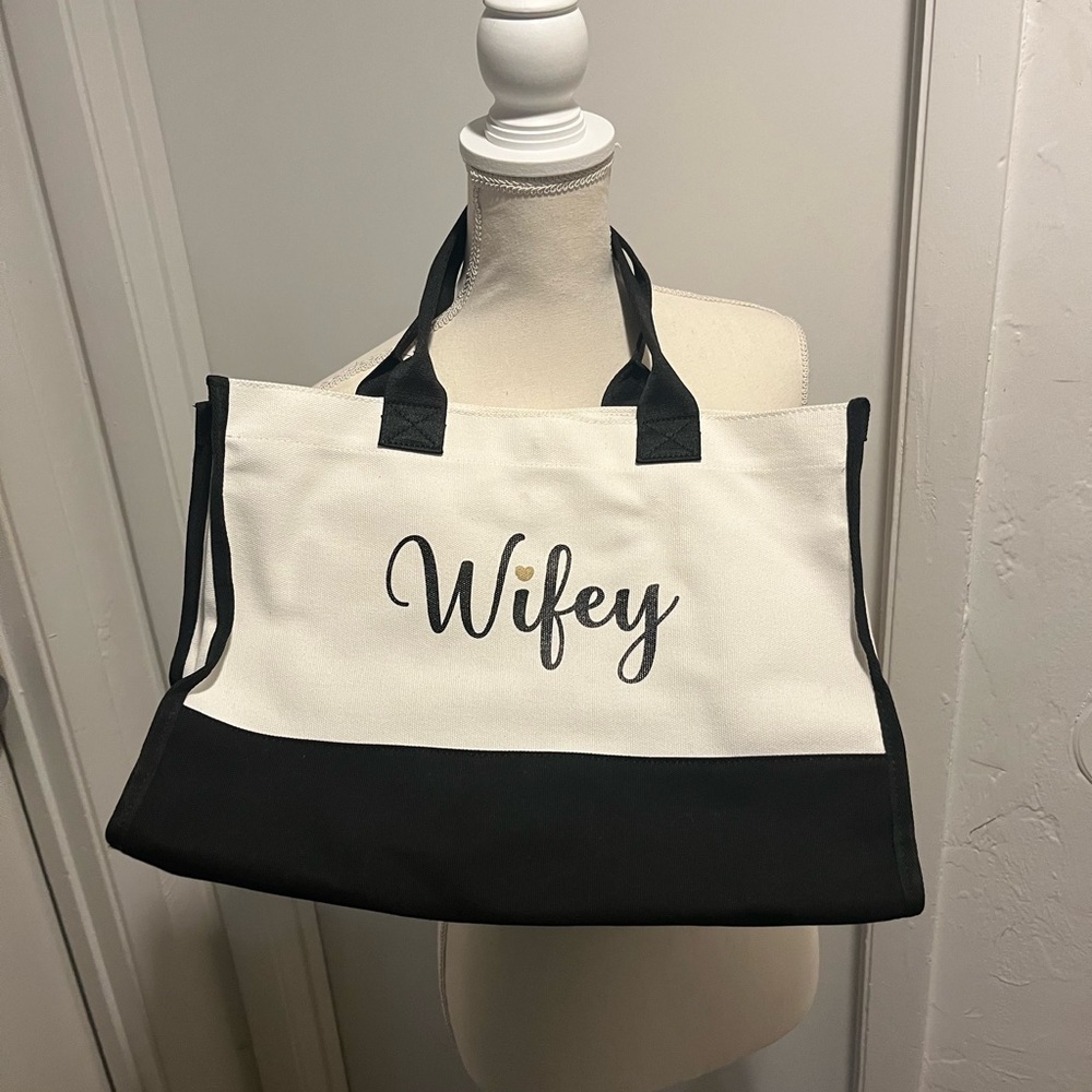 Lamyba Large Personalized Bridal “Wifey” Canvas bag